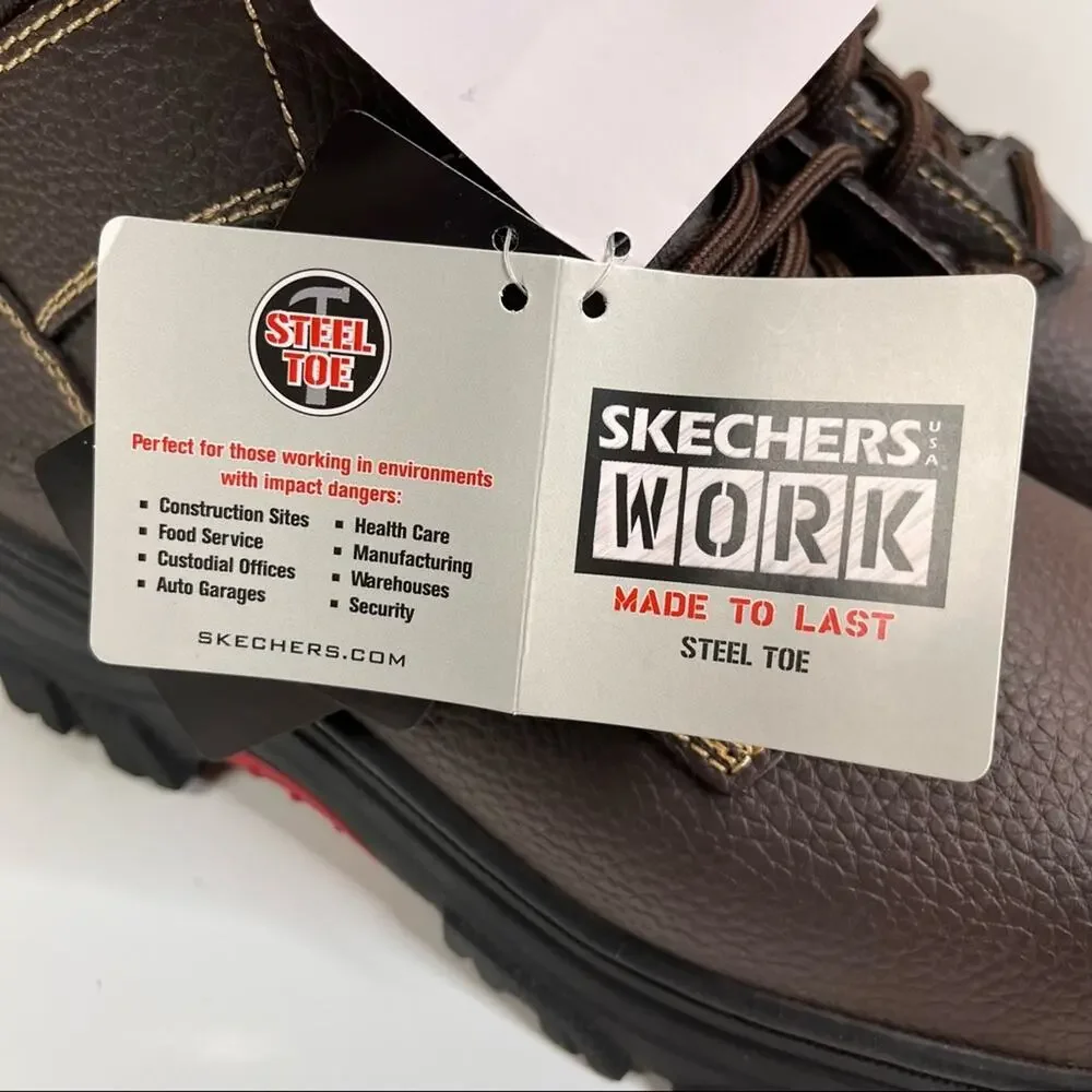 Skechers Men's Burgin Tarlac Industrial Work Boots Brown size 10